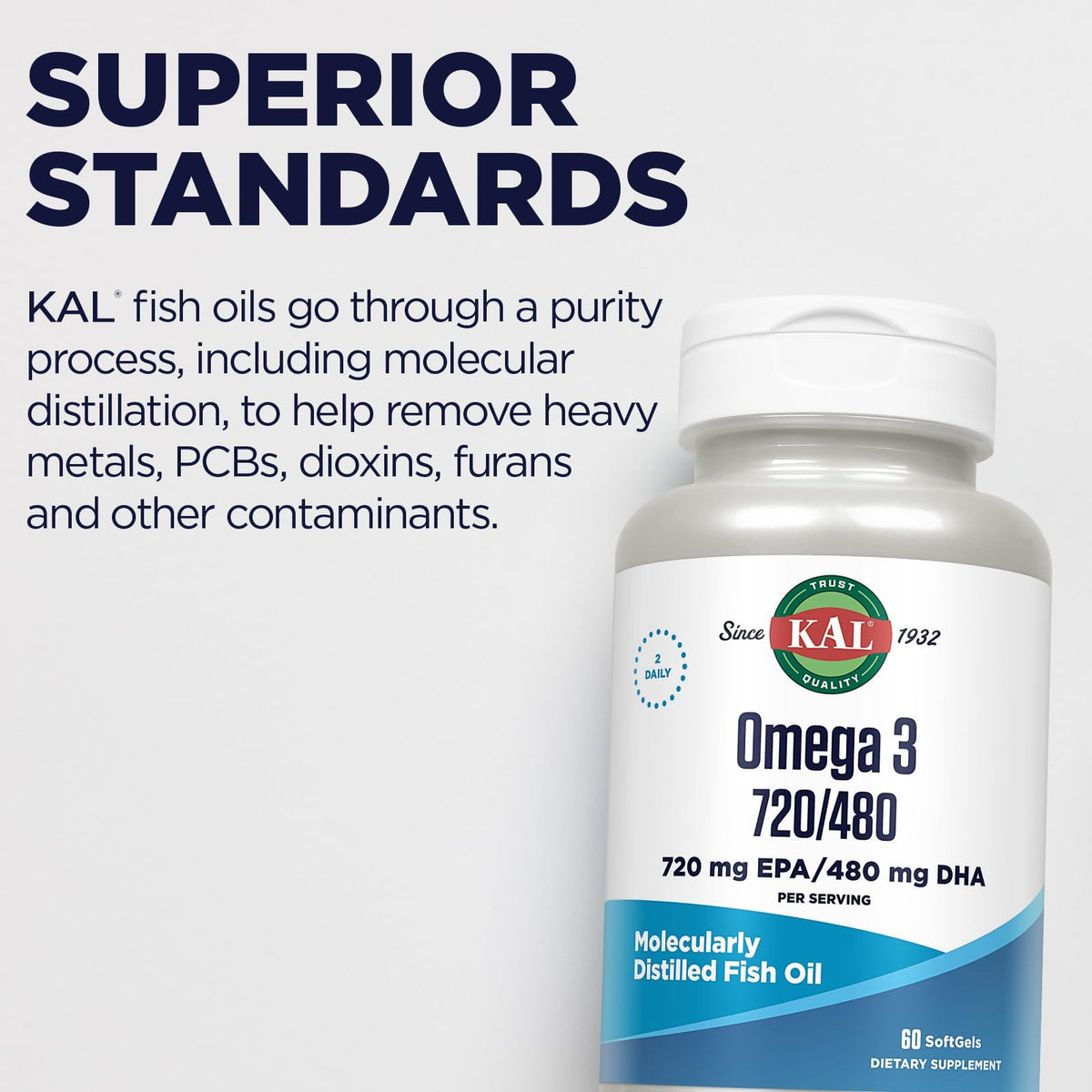 KAL Omega 3 Huile de Poisson sur fond neutre