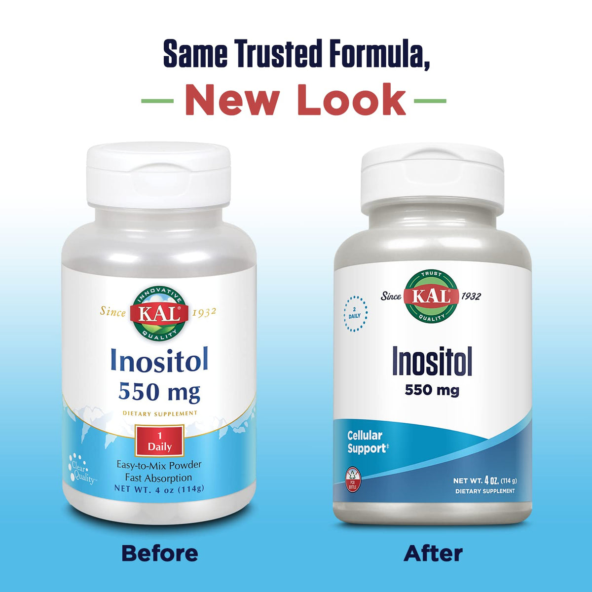 KAL Poudre d'Inositol 550mg cuillère à café avec poudre