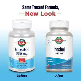 KAL Poudre d'Inositol 550mg cuillère à café avec poudre