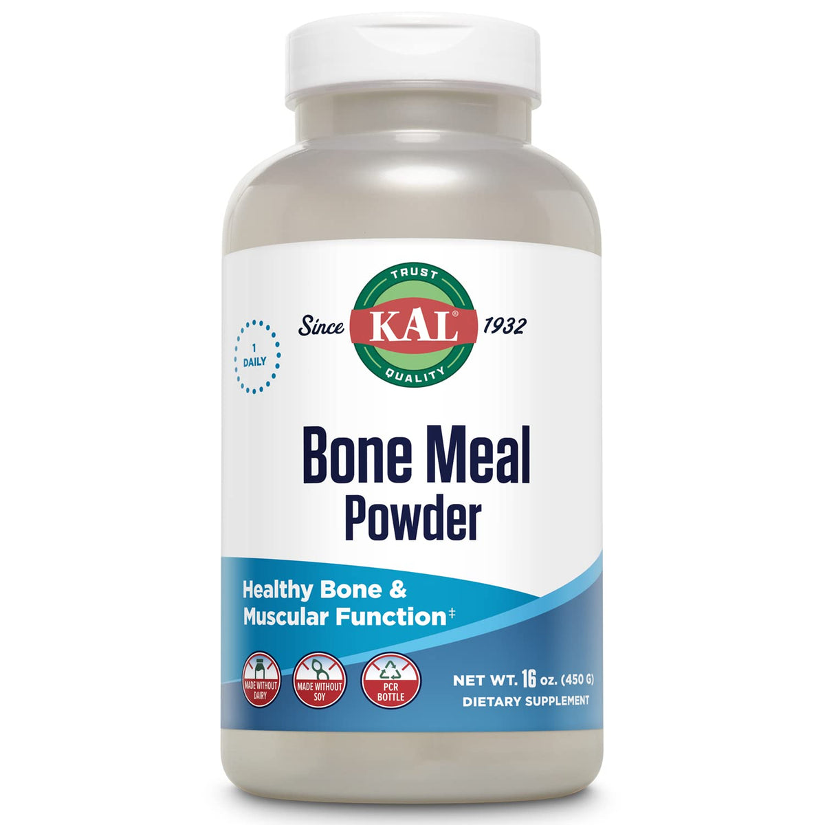 KAL Poudre de Farine Osseuse 522g vue avant avec informations nutritionnelles