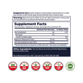 KAL Poudre de Magnésium Plus Aloe Vera 200g - vue arrière