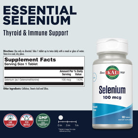 KAL Sélénium 100 mcg comprimé, vue de face
