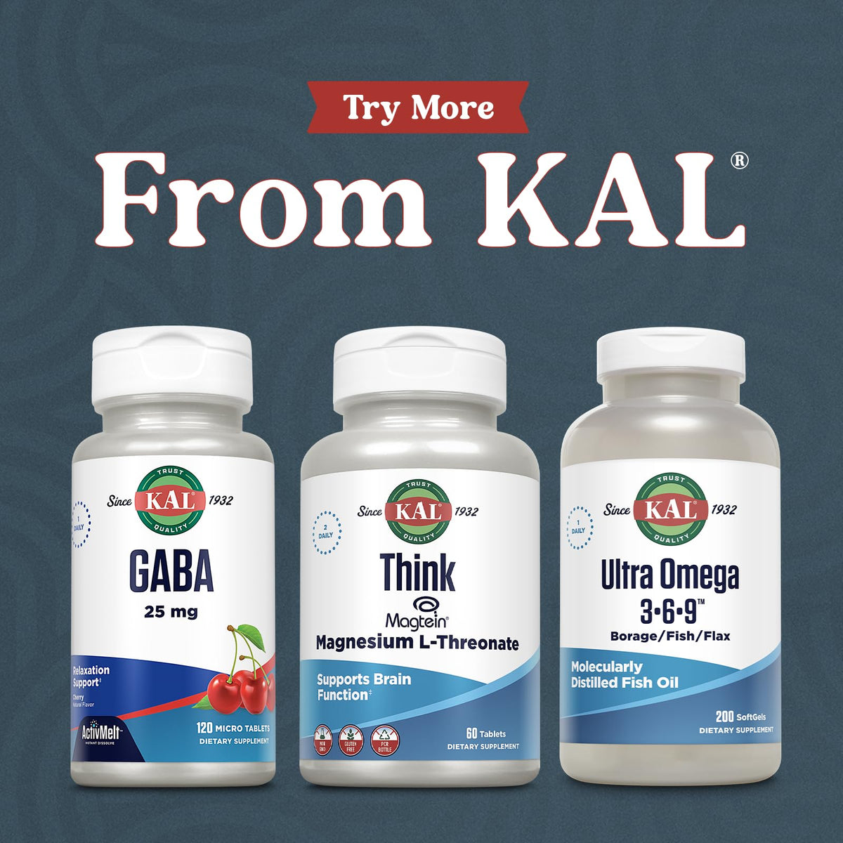 KAL Think Magnesium L-Threonate comprimés avec un verre d'eau