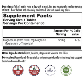 KAL Think Magnesium L-Threonate comprimés en gros plan