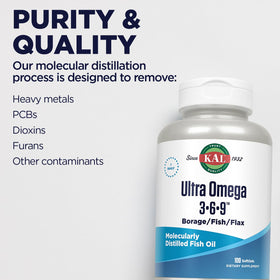 KAL Ultra Omega 3-6-9 1200mg bouteille vue arrière