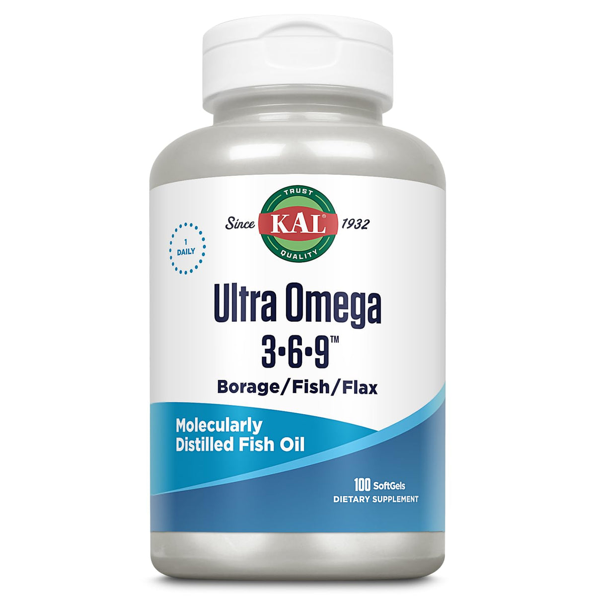KAL Ultra Omega 3-6-9 1200mg bouteille vue de face