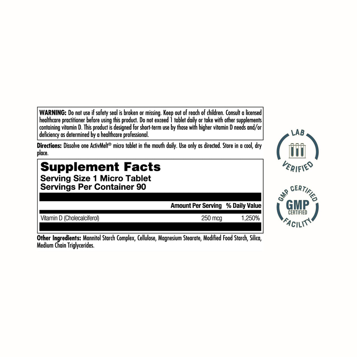 KAL Ultra Vitamine D3 micro comprimés en vue de près