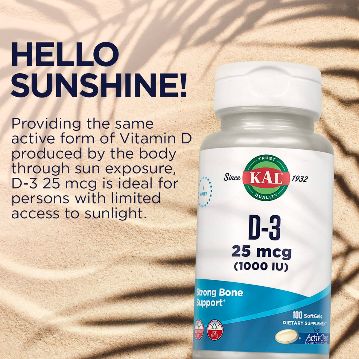 KAL Vitamine D3 1000 IU gélules ouvertes
