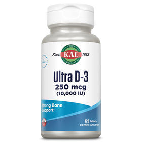 KAL Vitamine D3 10000 IU comprimés, boîte de 120 comprimés