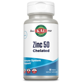KAL Zinc 50mg chélate d'acides aminés comprimés, vue de face