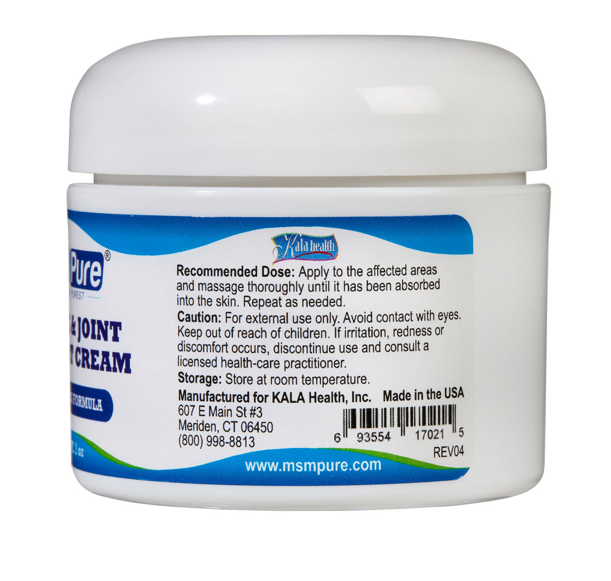 KALA HEALTH Crème MSM Pure Maximum Force 60 ml application sur la peau
