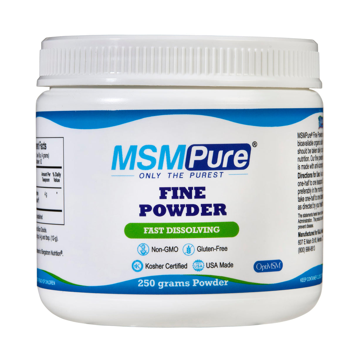 KALA HEALTH MSM Pure Poudre 250g vue de face