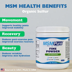 KALA HEALTH MSM Pure Poudre Dissolvante 508g côté