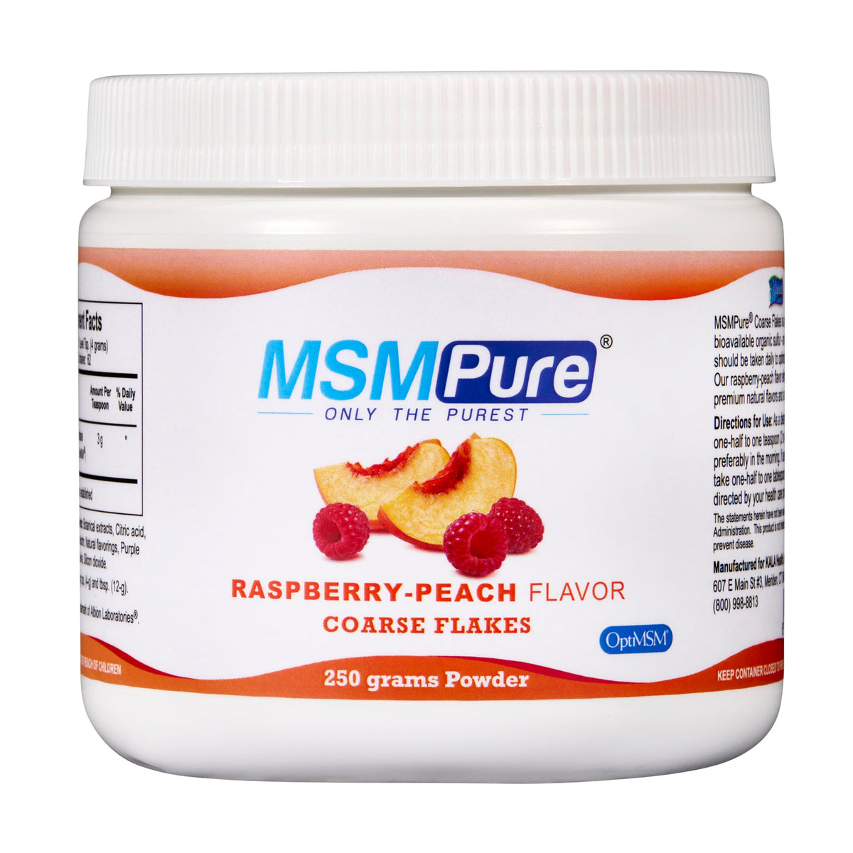 KALA HEALTH MSM Pure Poudre Framboise Pêche 340g vue avant