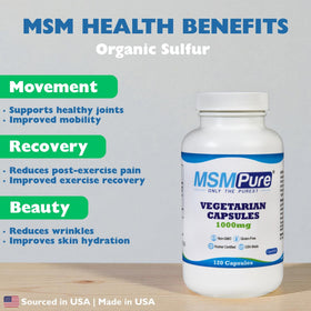 KALA HEALTH MSMPure 1000mg Capsules Végétariennes contenu