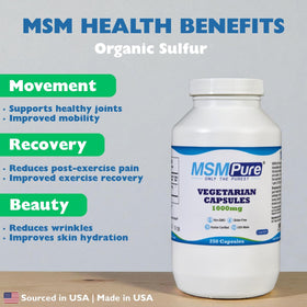 KALA HEALTH MSMPure 1000mg Capsules Végétariennes côté