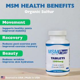 KALA HEALTH MSMPure 1000mg tablettes en gros plan