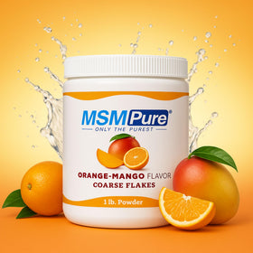 KALA HEALTH MSMPure Poudre MSM flocons orange mangue sur une cuillère