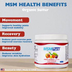 KALA HEALTH MSMPure Poudre MSM Saveur Fruit Punch 283g emballage