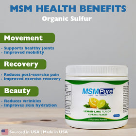 KALA HEALTH Poudre MSM Pure Citron Vert 250g avec une cuillère doseuse