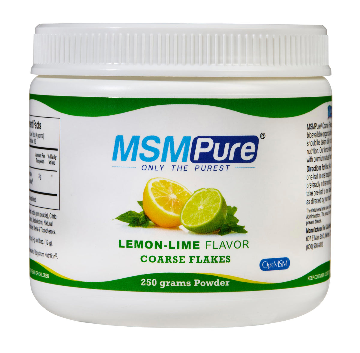 KALA HEALTH Poudre MSM Pure Citron Vert 250g vue de face