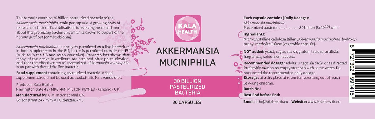 KALA HEALTH Procapsin Akkermansia capsules avec emballage