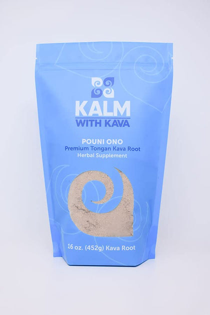 KALM Pouni Ono Kava 458g packaging front view