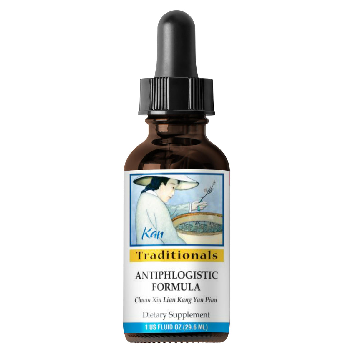 Kan Herbs formule antiphlogistique 1 fl oz avec étiquette et bouchon