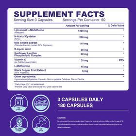 KangRiXin Liposomal Glutathione 1200mg capsules avec ingrédients