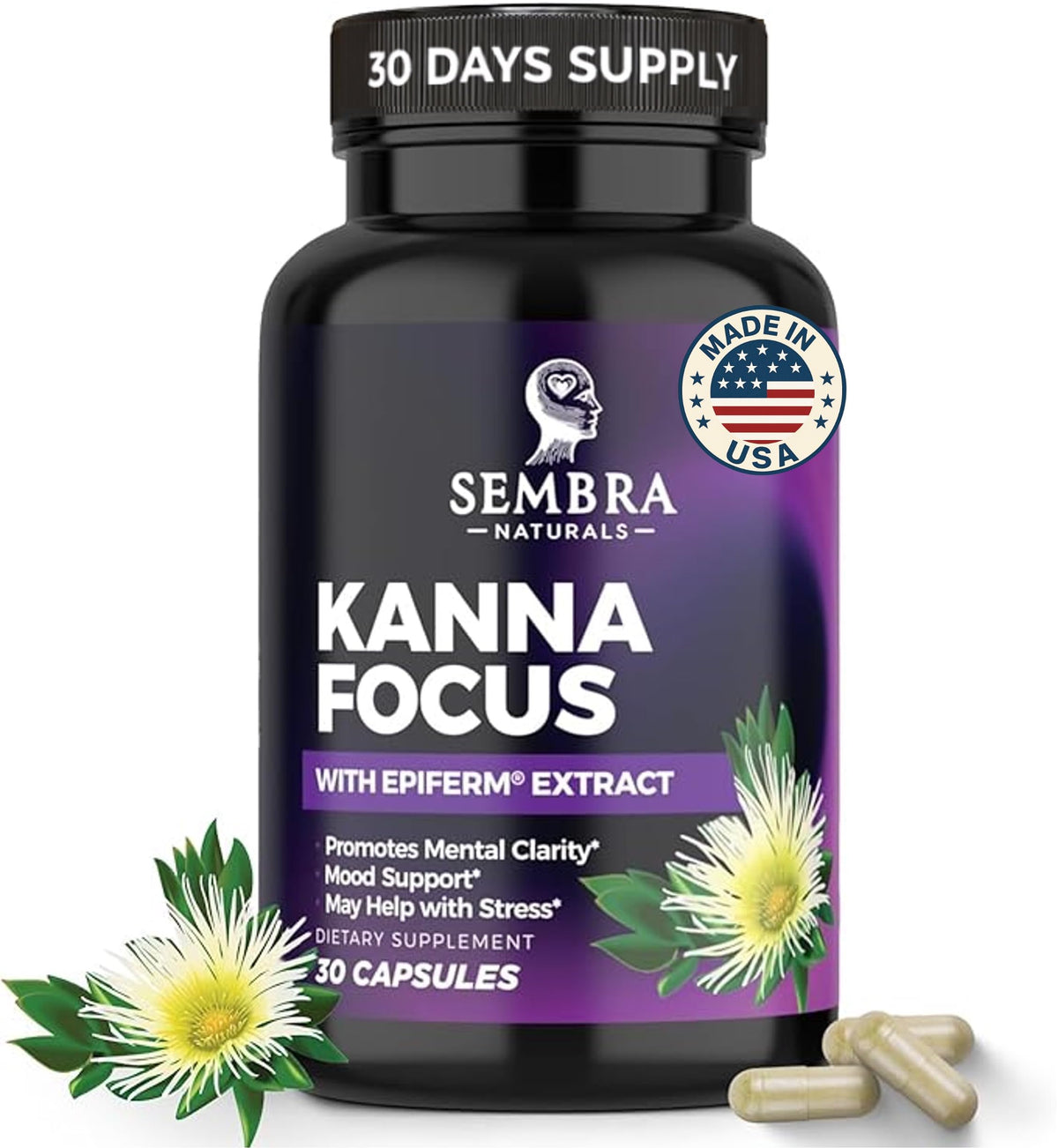 KANNAFOCUS SEMBRA NATURALS extrait de Kanna 50mg, boîte vue de face