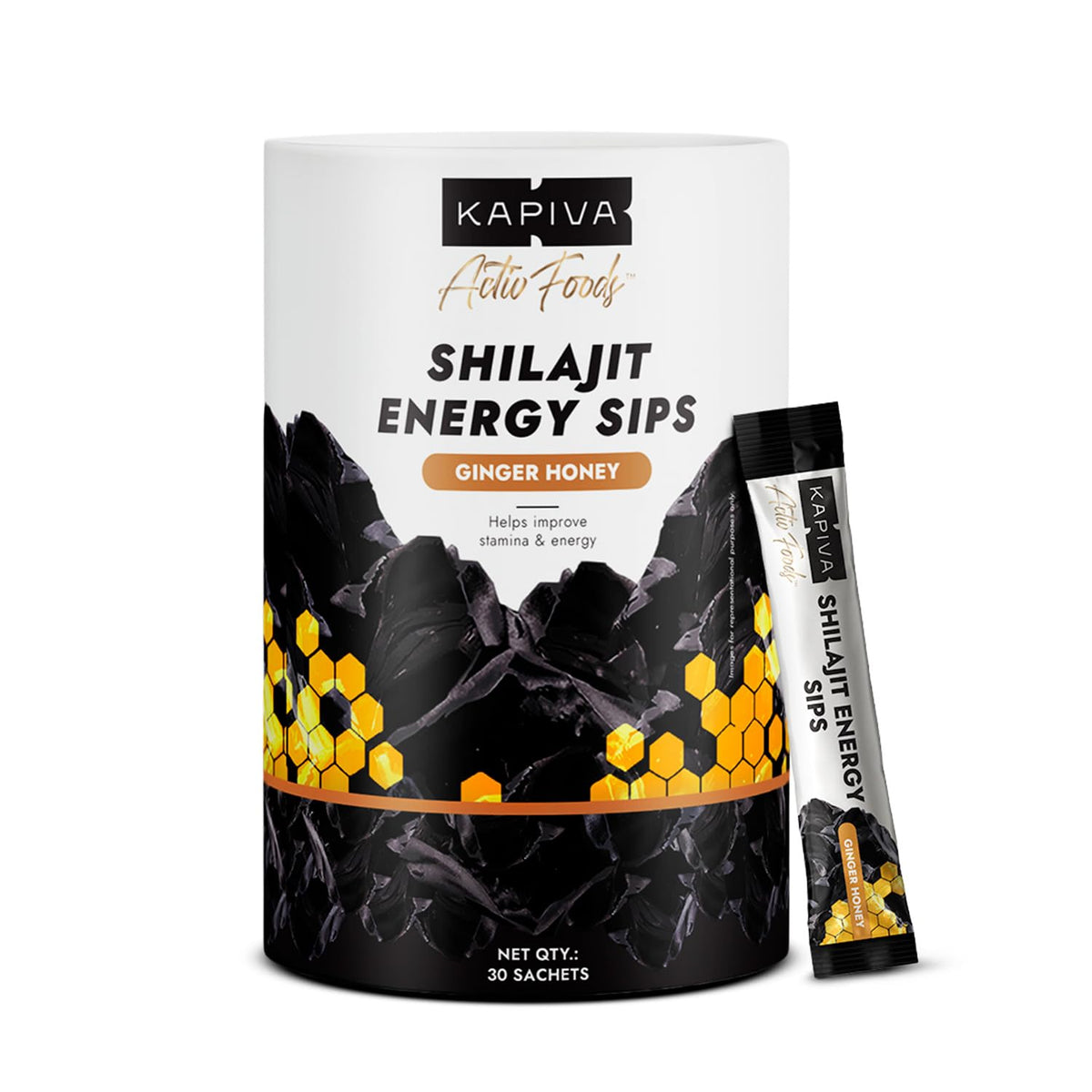 Kapiva Shilajit Energy Sips 7500mg packaging front view