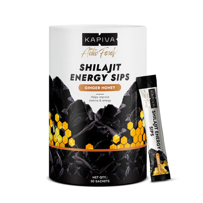 Kapiva Shilajit Energy Sips 7500mg packaging front view