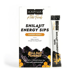 Kapiva Shilajit Honey Sticks 1750mg, saveur gingembre miel, vue de face
