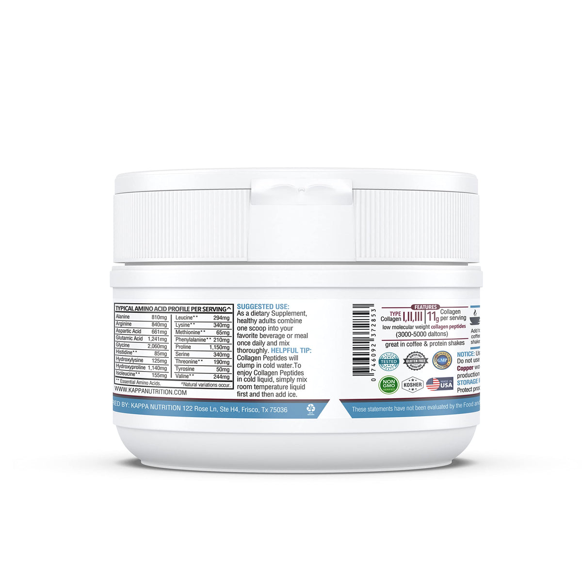 KAPPA NUTRITION Collagène 9 en 1 capsules sur une table