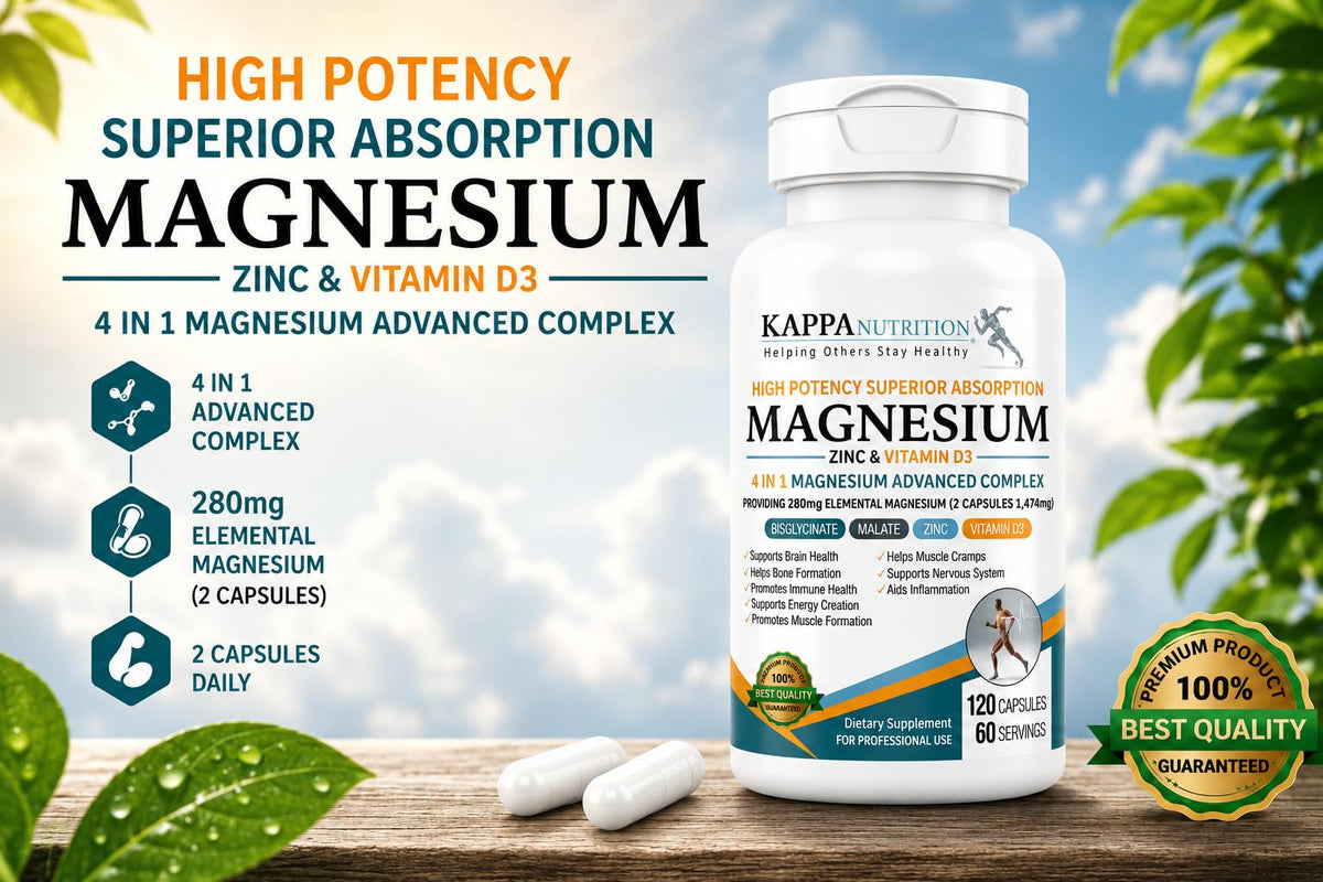 KAPPA NUTRITION Magnésium 4-en-1 280mg capsules végétales arrière