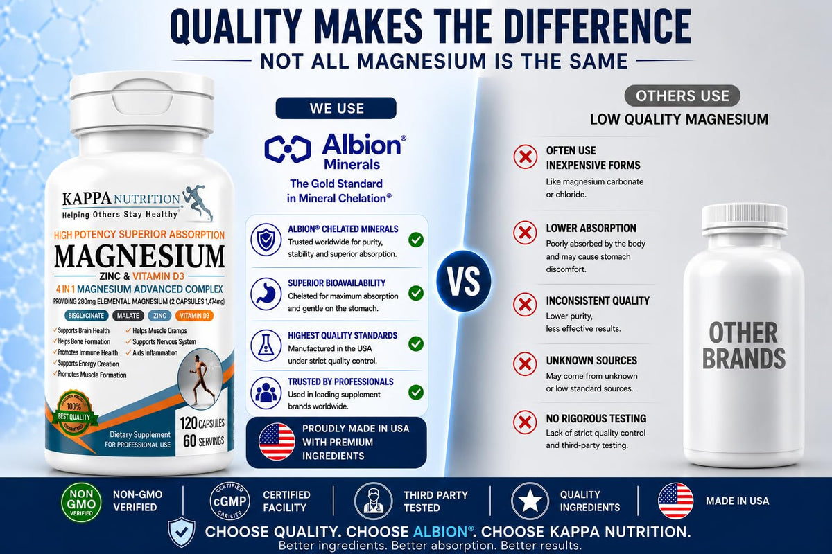 KAPPA NUTRITION Magnésium 4-en-1 280mg contenant
