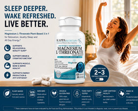 KAPPA NUTRITION Magnésium L-Thréonate Végétal 3 en 1 dosage recommandé