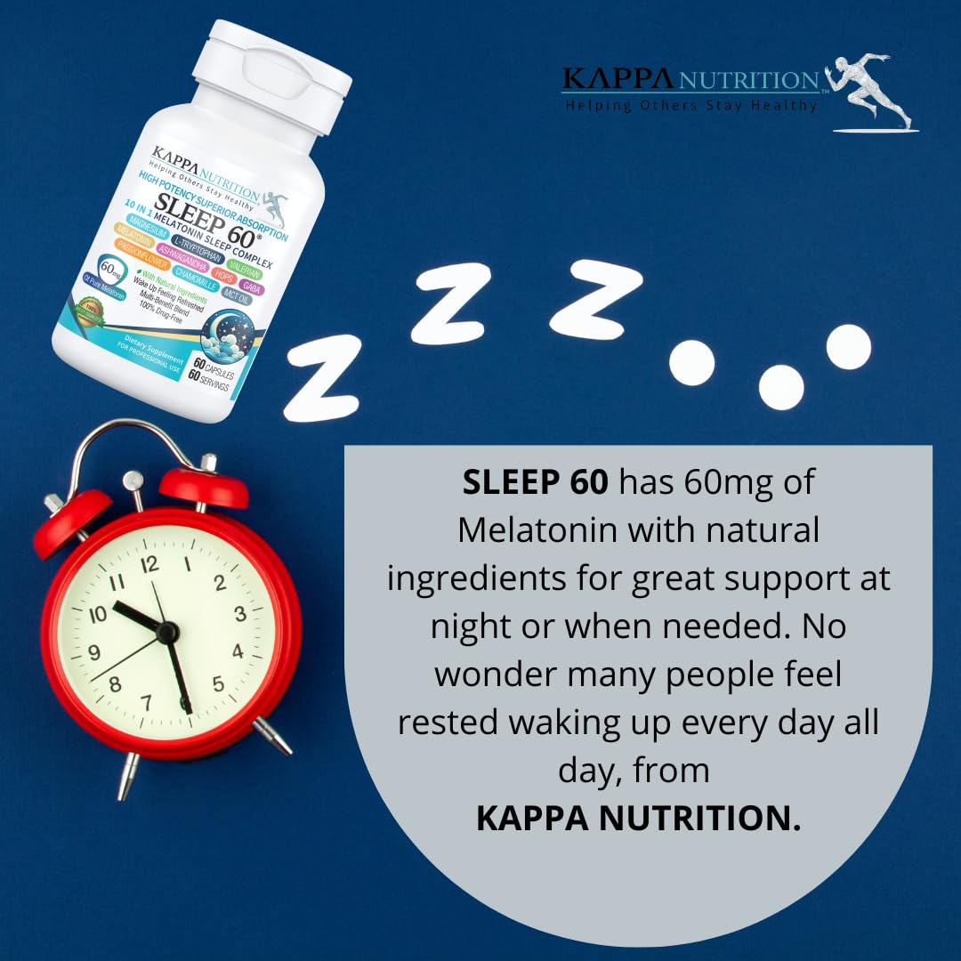 KAPPA NUTRITION Sleep 60 ingrédients naturels sur table
