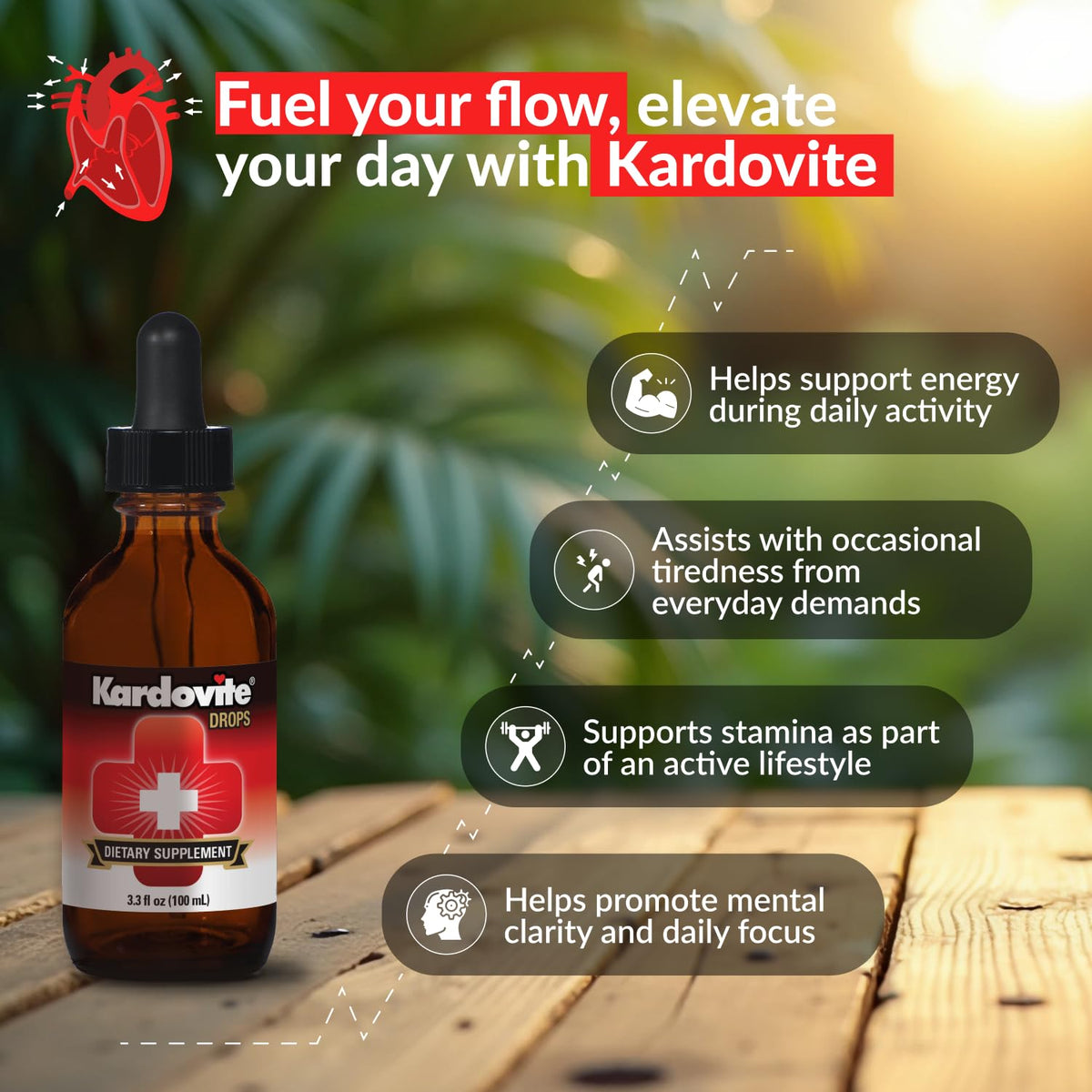 Kardovite Complément Alimentaire Circulation 100ml avec goutteuse