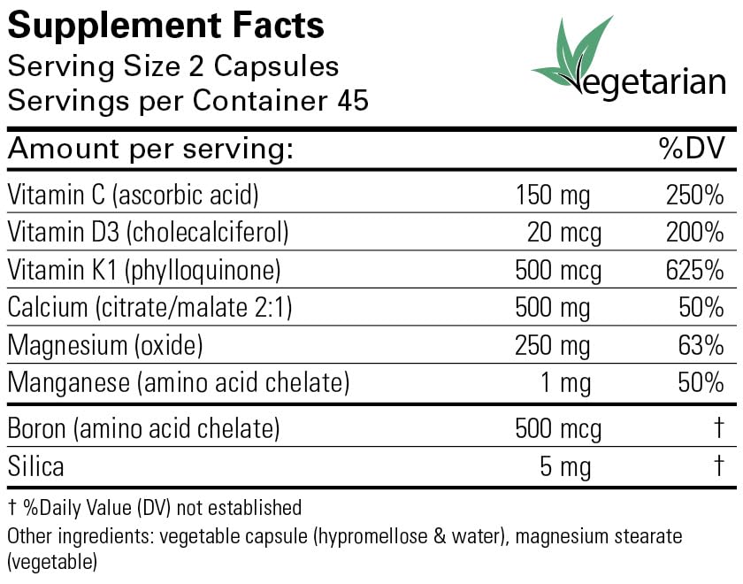 Karuna CalGuard 90 capsules végétariennes avec étiquettes détaillées