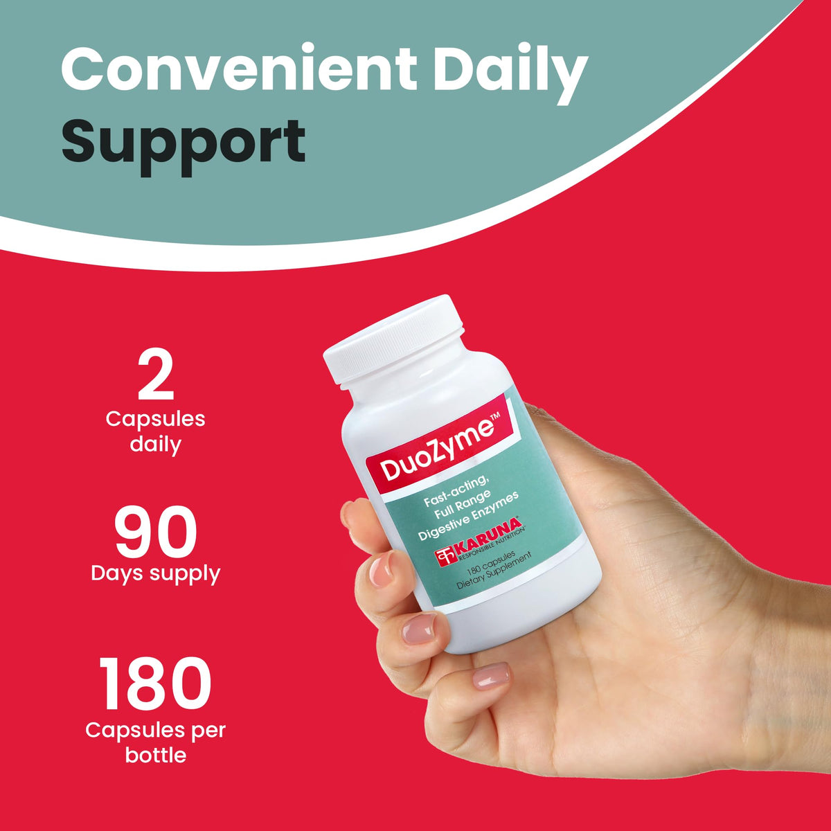 Karuna DuoZyme 180 capsules vue de côté