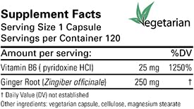 Karuna Gingembre-B6 capsules sur un fond neutre