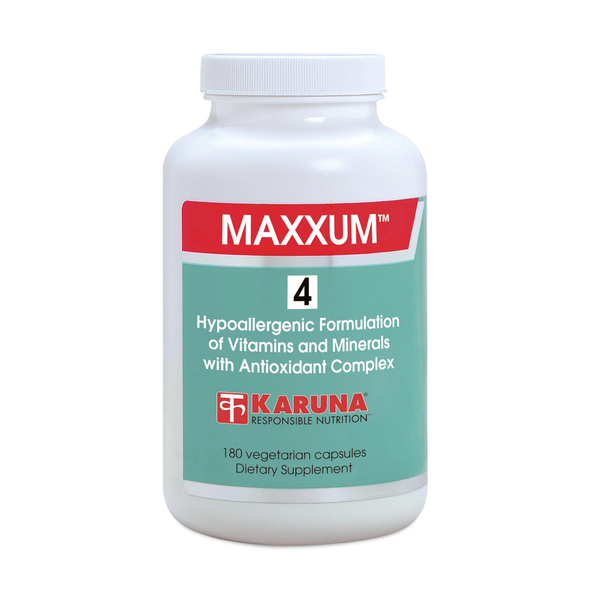Karuna MAXXUM 4 gélules végétariennes 180 capsules vue de face