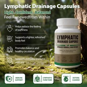 Kaseano Complément Alimentaire Drainage Lymphatique 60 Capsules étiquette