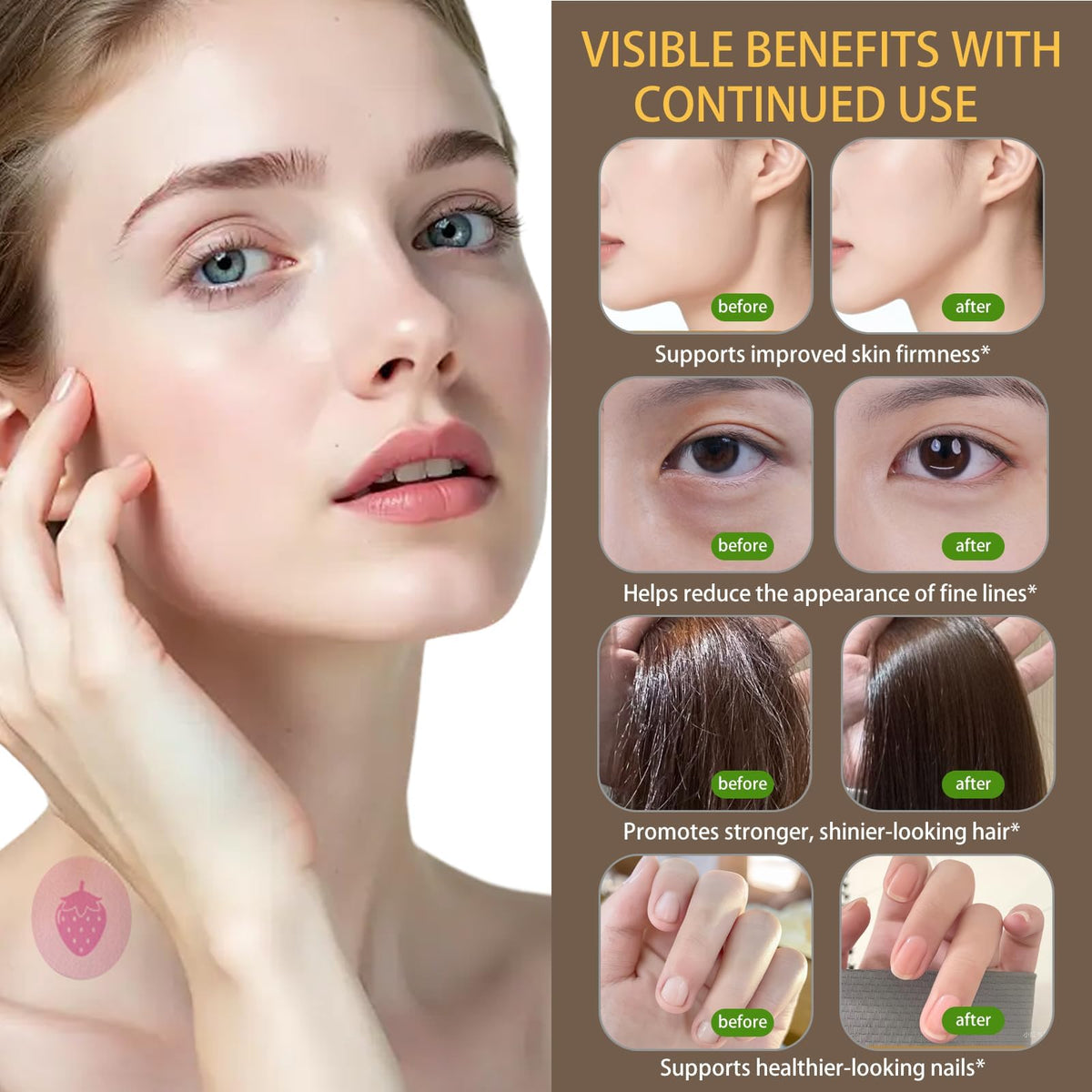 Kasearrse patch de collagène avec vitamine C et acide hyaluronique