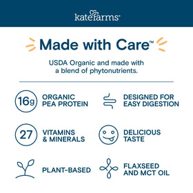 Kate Farms Peptide 1.0 avec étiquette USDA Organic