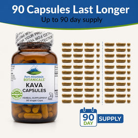Kava Kava en capsules sur un fond neutre