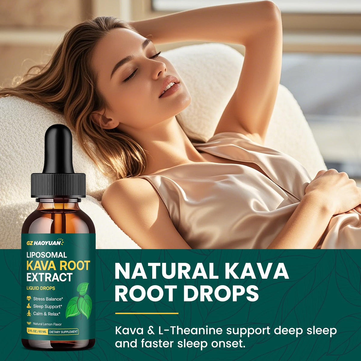 Kava Kava Liquide GZ HAOYUAN 600 mg 2 Fl Oz avec pipette
