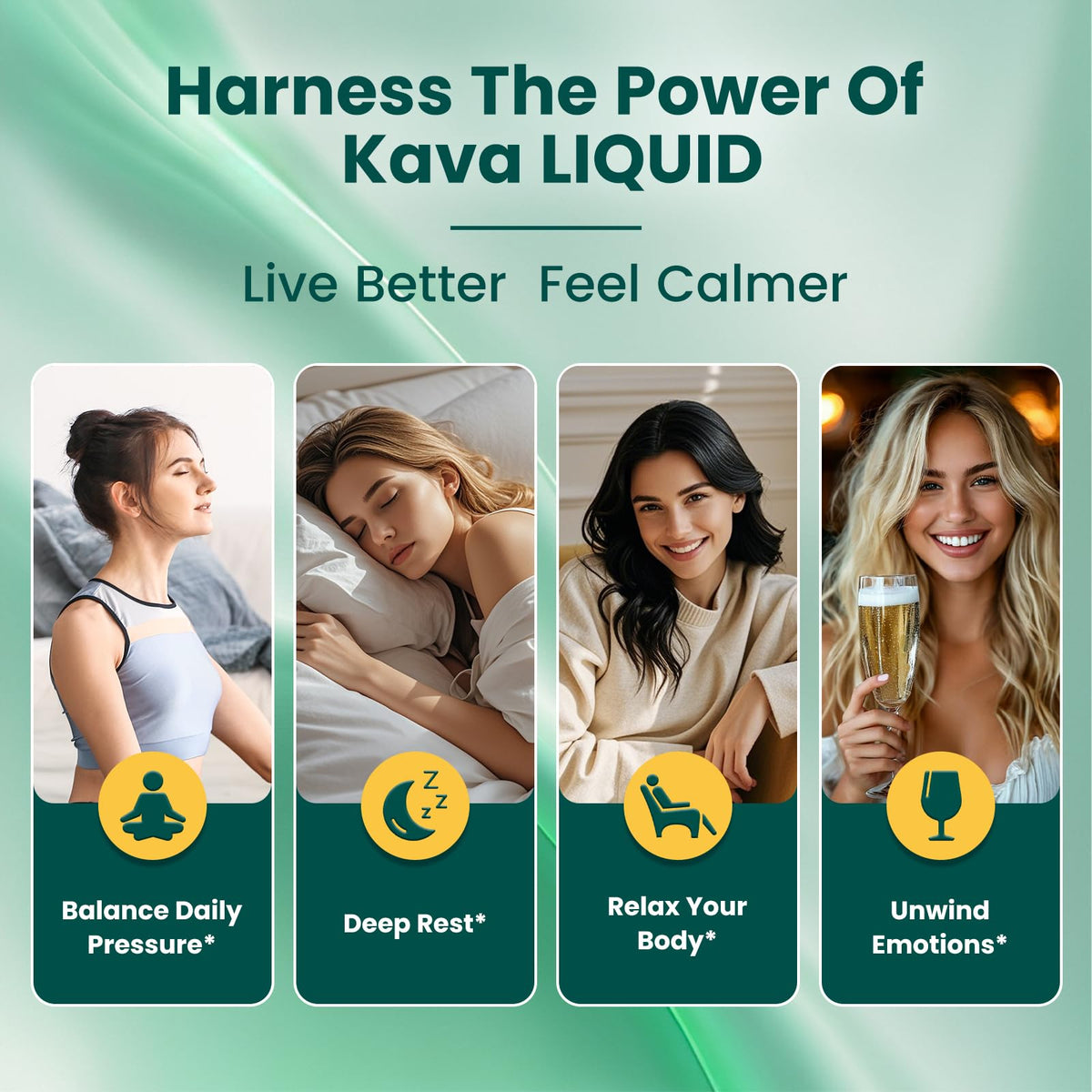Kava Kava Liquide GZ HAOYUAN 600 mg 2 Fl Oz sur fond blanc