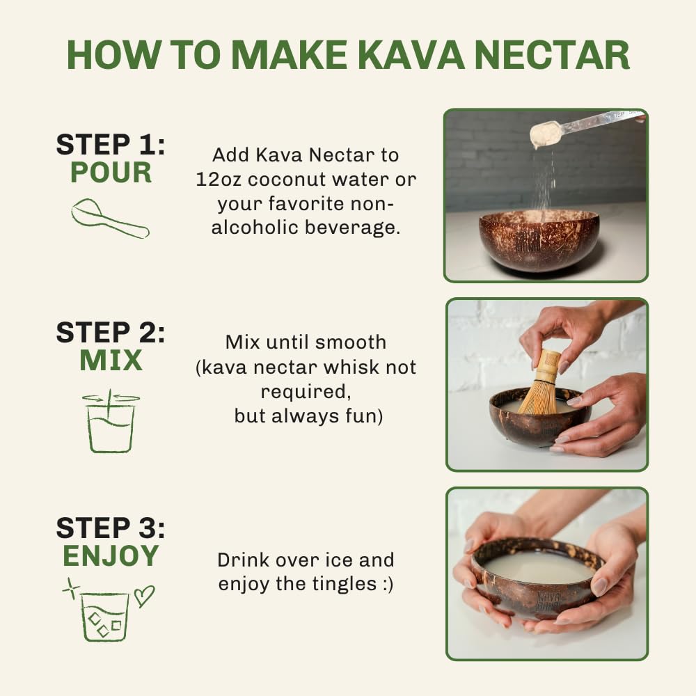 Kava Nectar Kavahana sur une table en bois